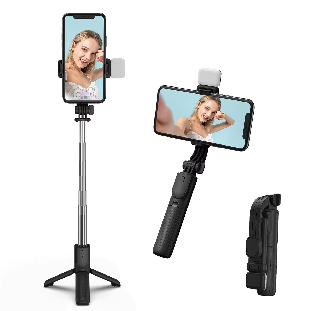 Miniatura 4 de Palo Selfie Con Aro De Luz  Monopod H8S